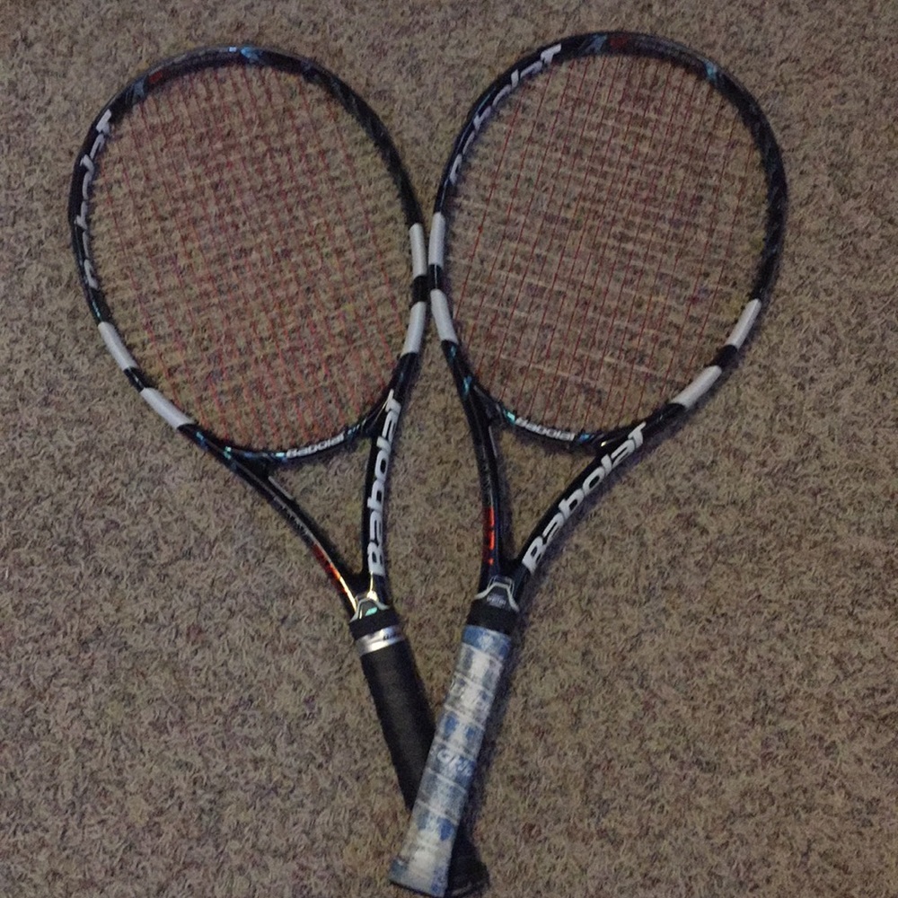 Babolat pure drive tennis rackets.